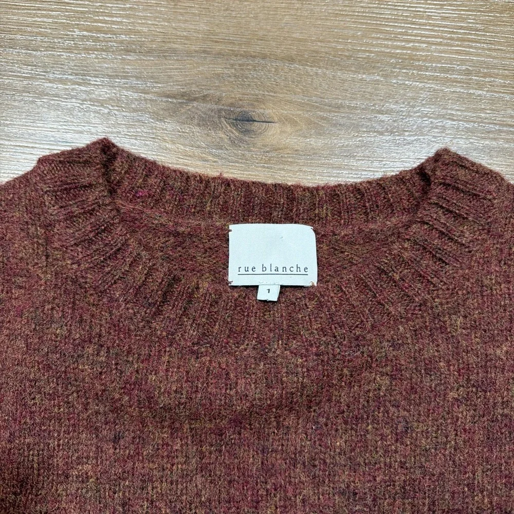 rue blanche Size 1 Wool Knit Pullover Sweater Crew Neck